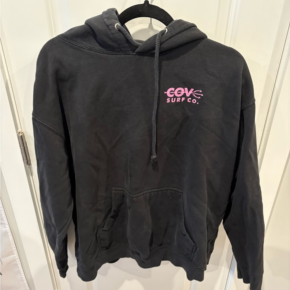 Cove Surf Co. Black Hoodie with Pink Logo